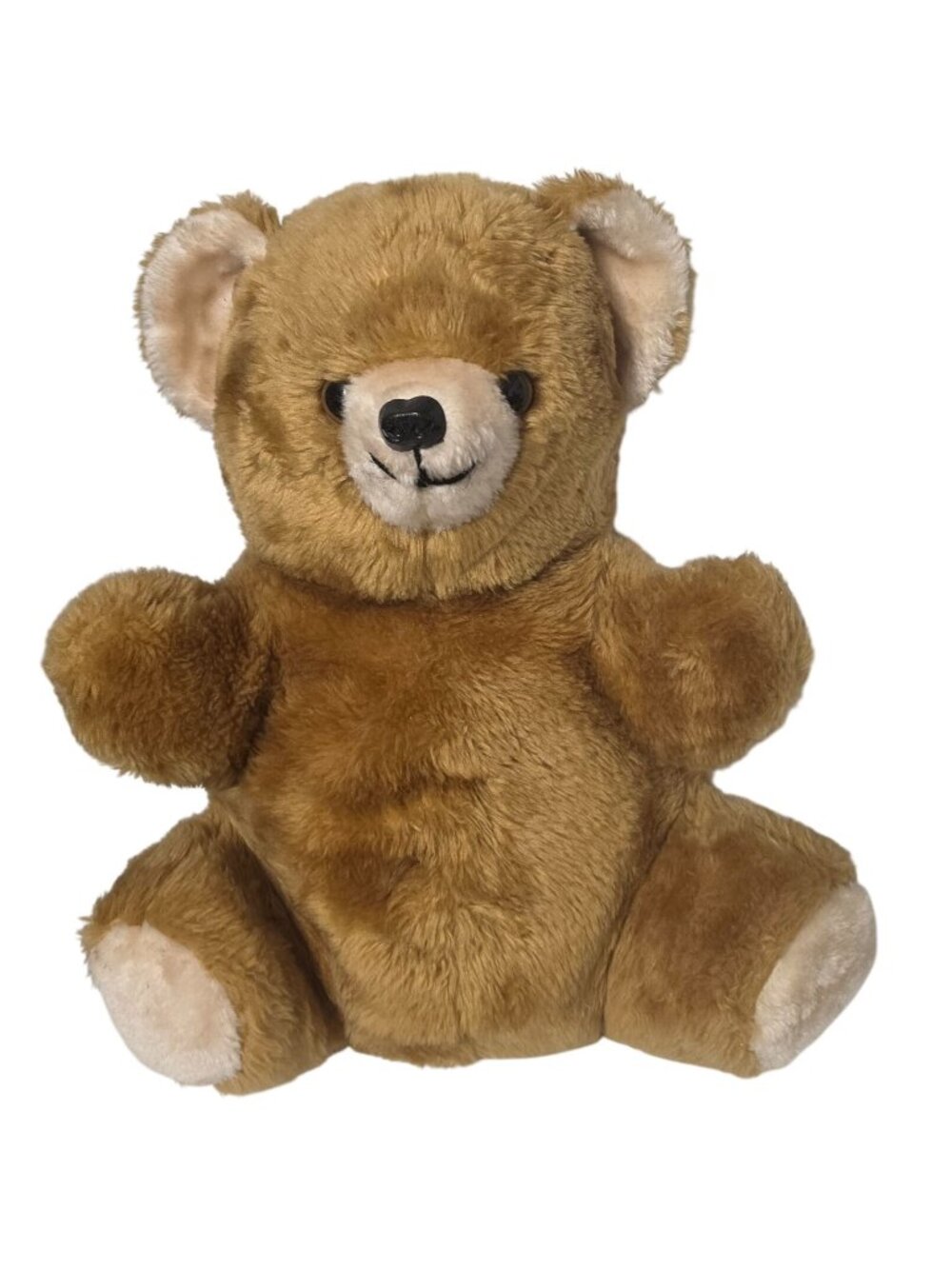 Vintage MTY International Teddy Bear Plush 16" Brown Tan Taiwan PA638 1980